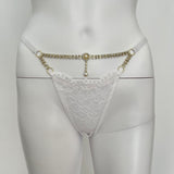 Lace Thong With Jewellery in the Front