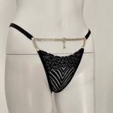 Lace Thong With Jewellery in the Front